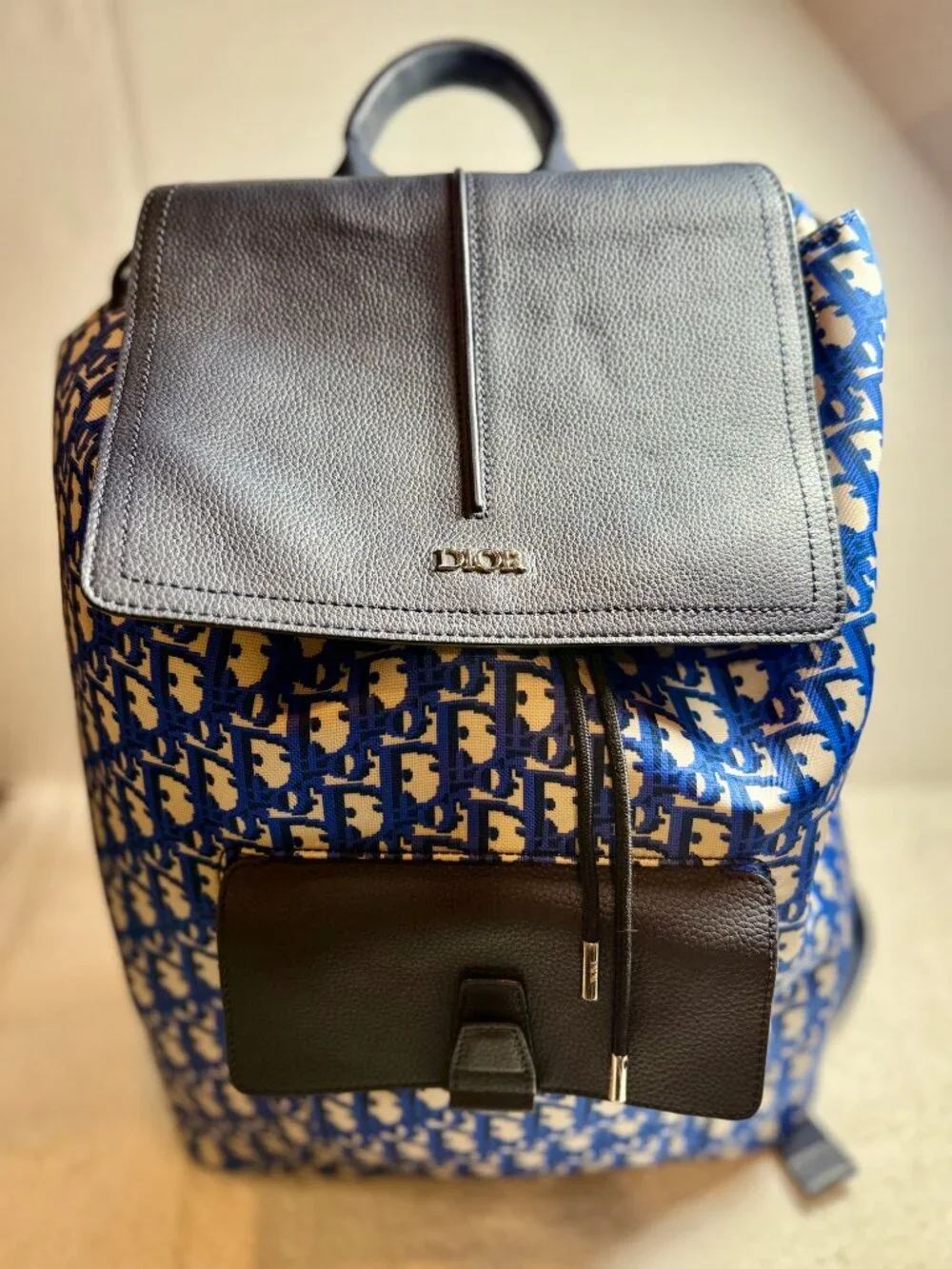 Christian Dior Oblique Backpack Trotter Pattern Backpack Daypack Backpack Ny...